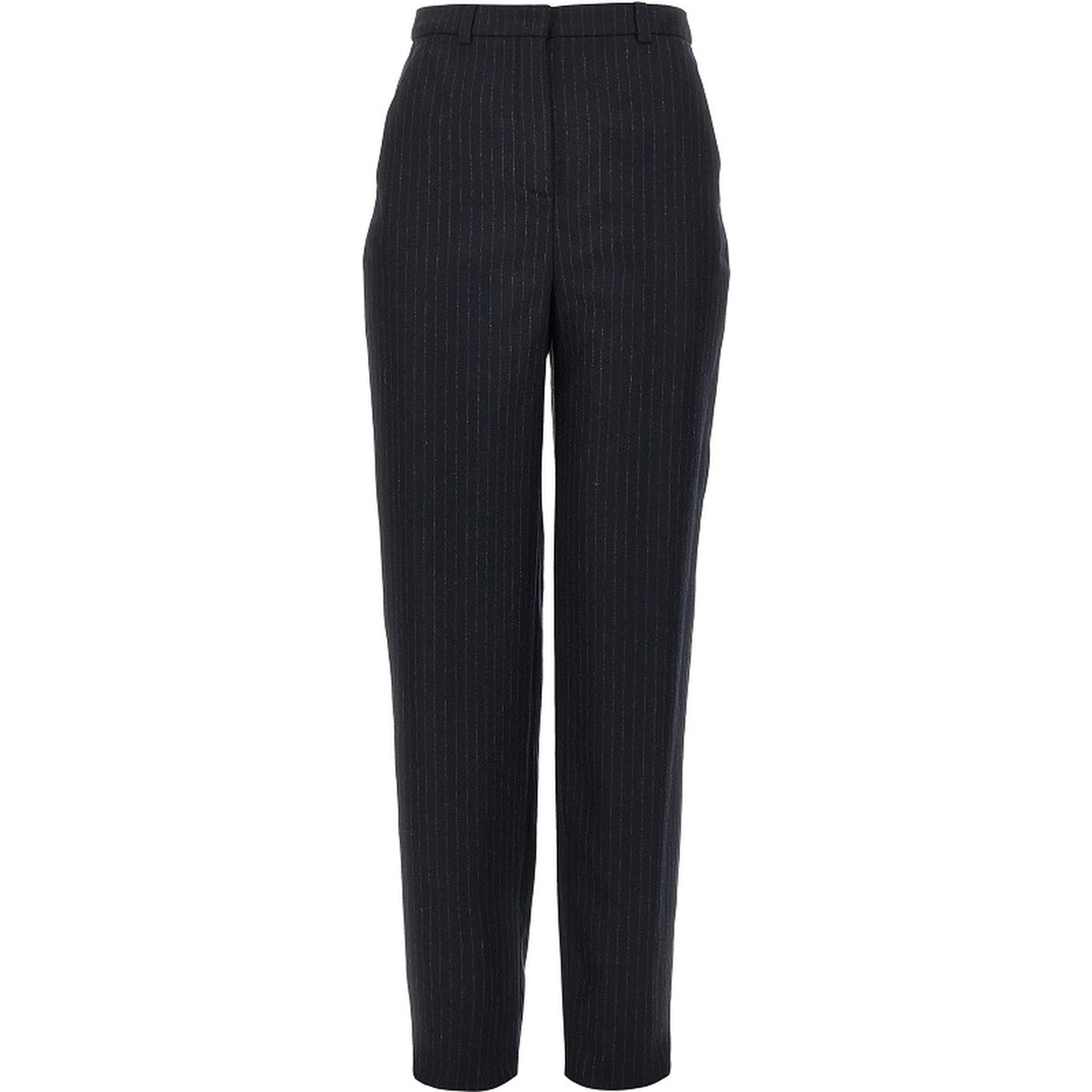 Wool-blend pants with pinstriped motif