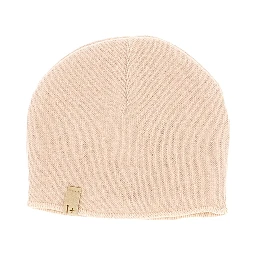 Cotton-blend knitted beanie hat