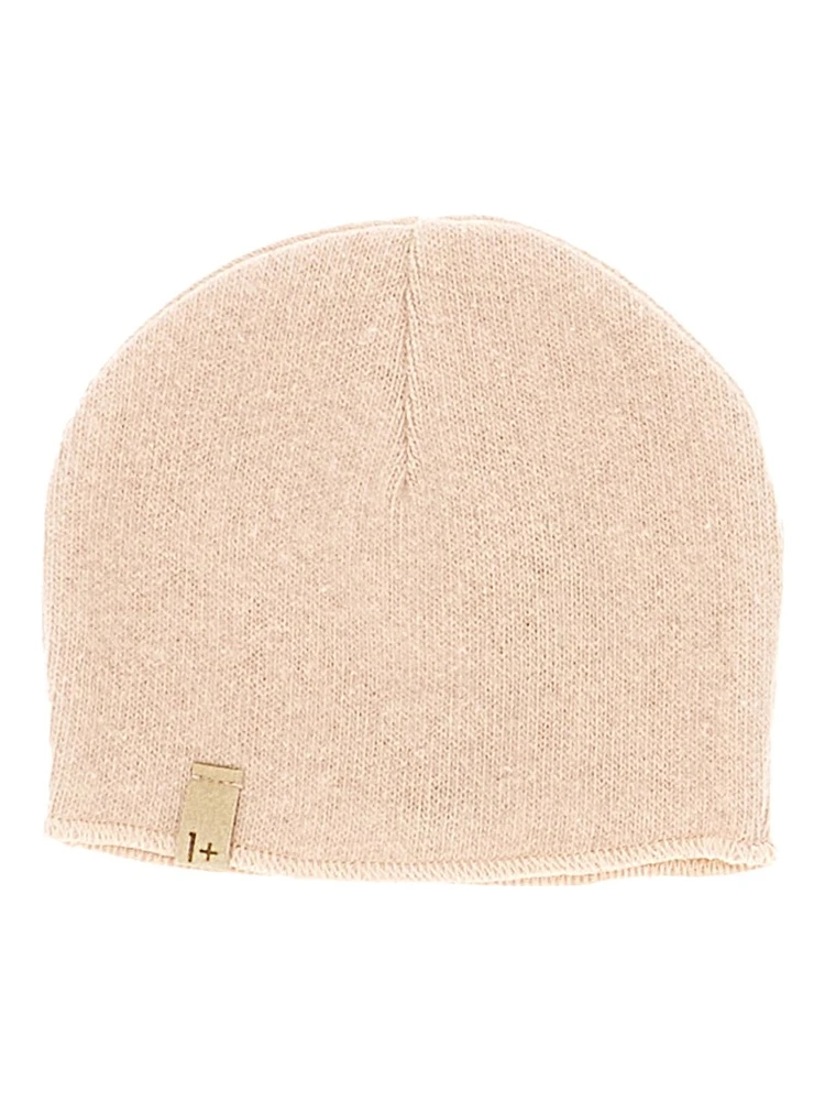 Cotton-blend knitted beanie hat