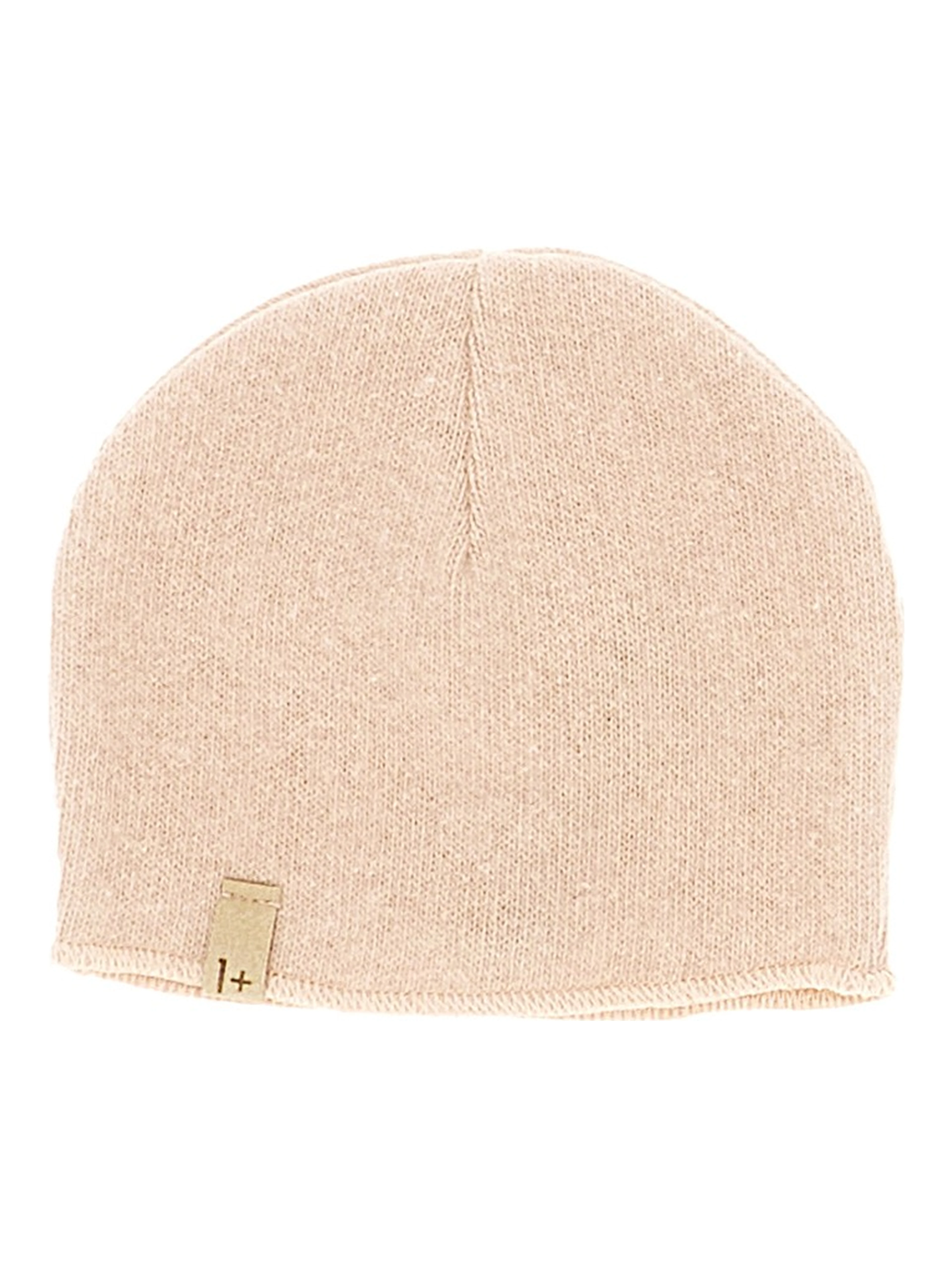 Cotton-blend knitted beanie hat