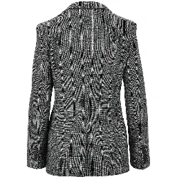 Wool-blend single-breasted flannel jacket