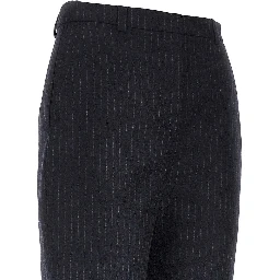 Wool-blend pants with pinstriped motif