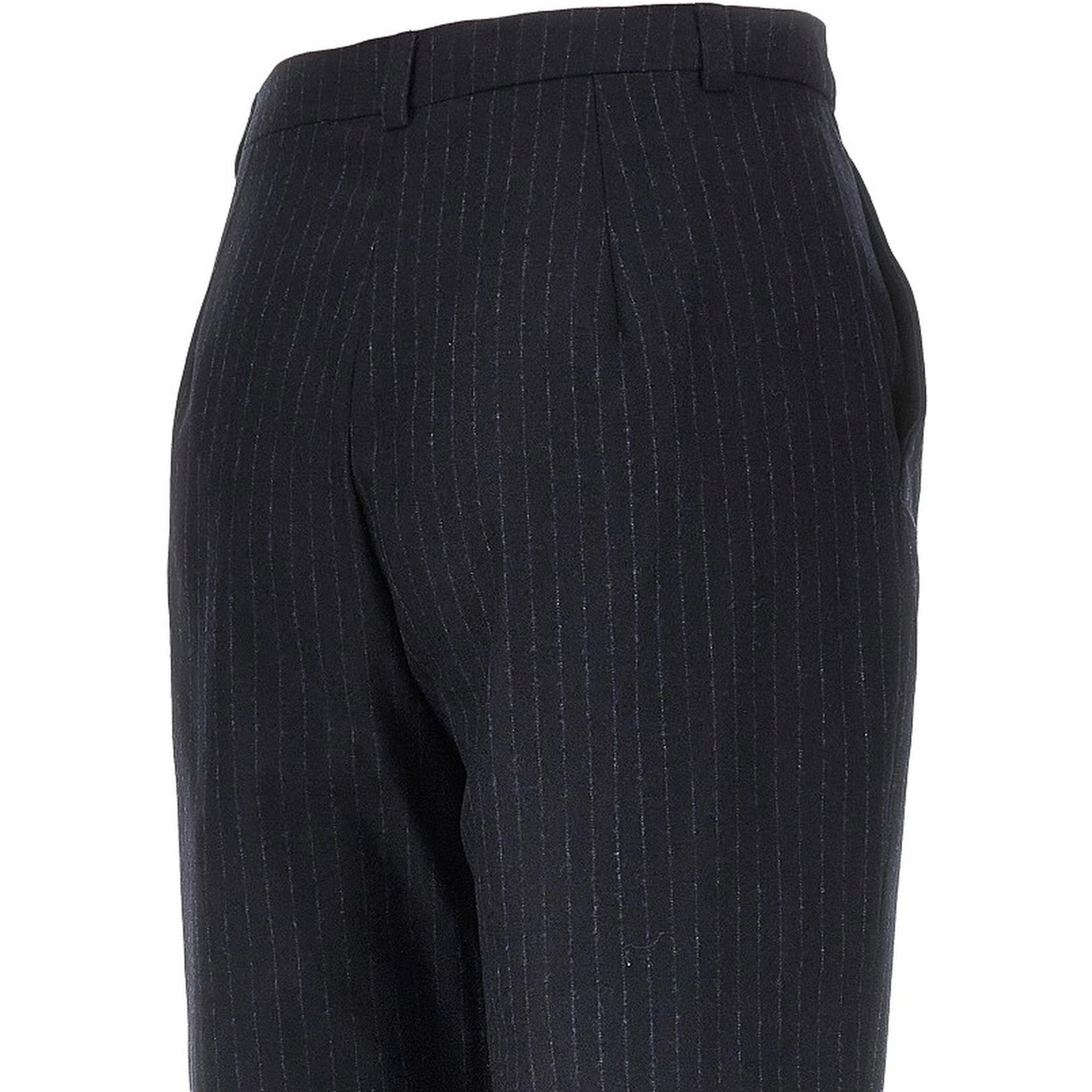 Wool-blend pants with pinstriped motif
