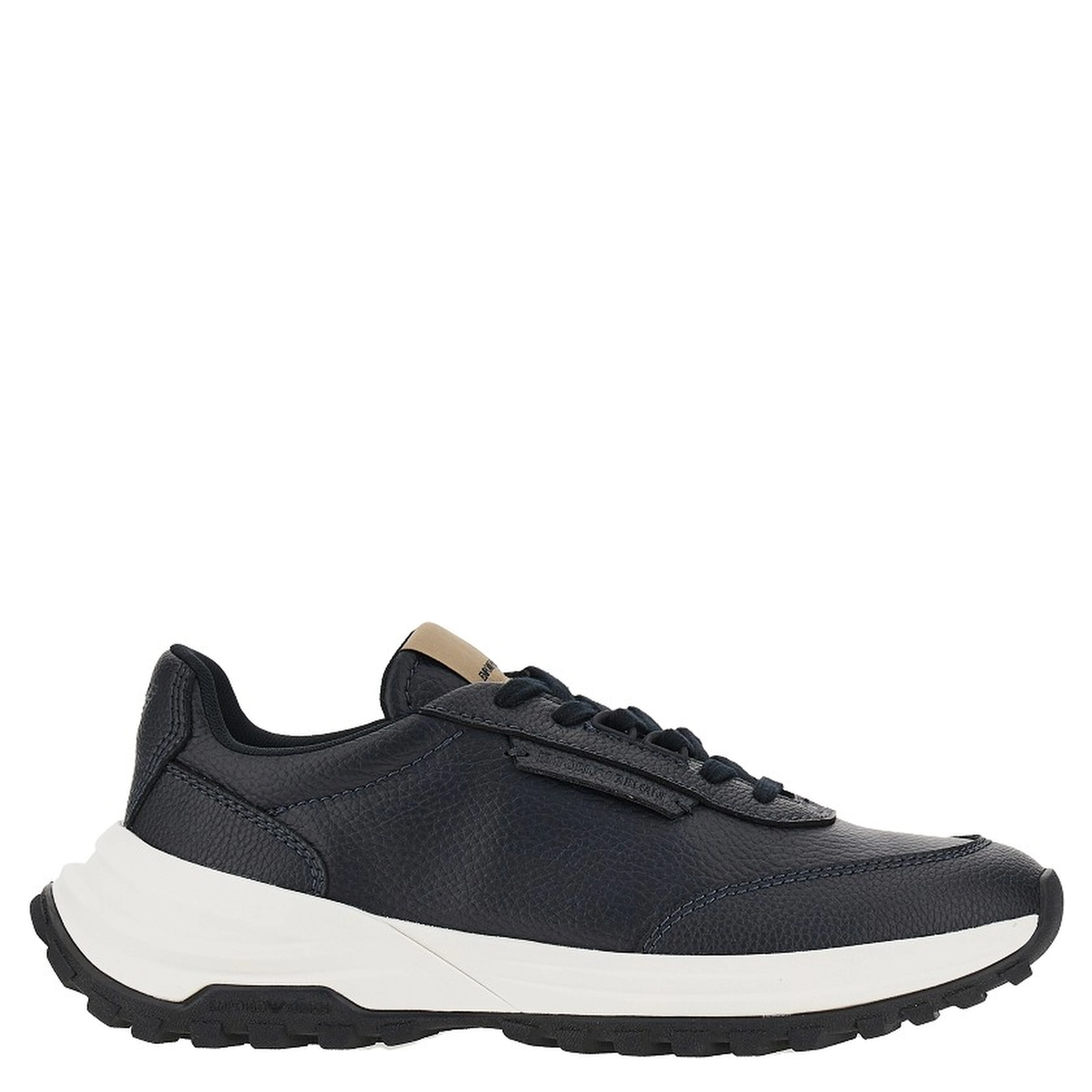 Grained leather sneakers with logo