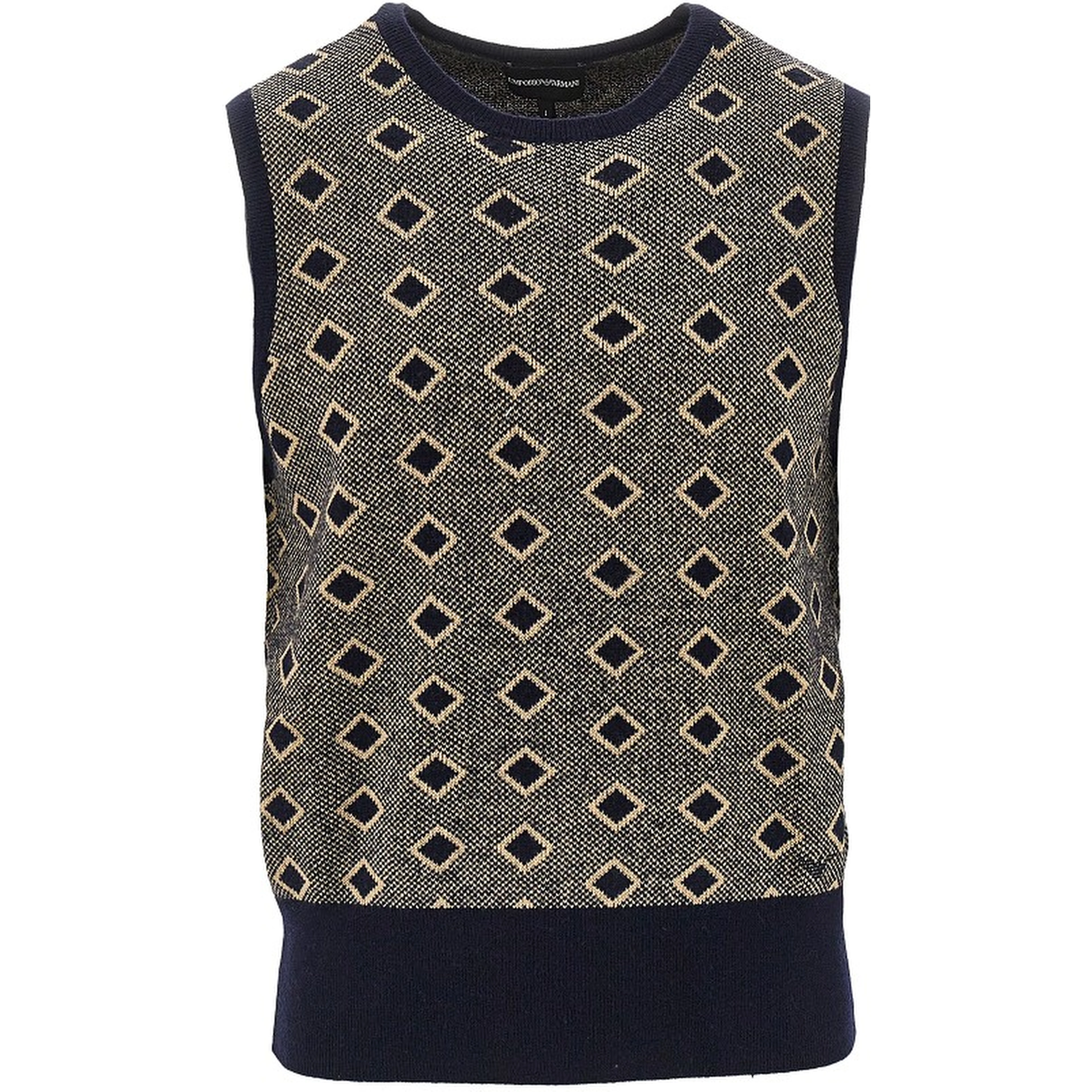 Cashmere and wool vest with diamonds motif