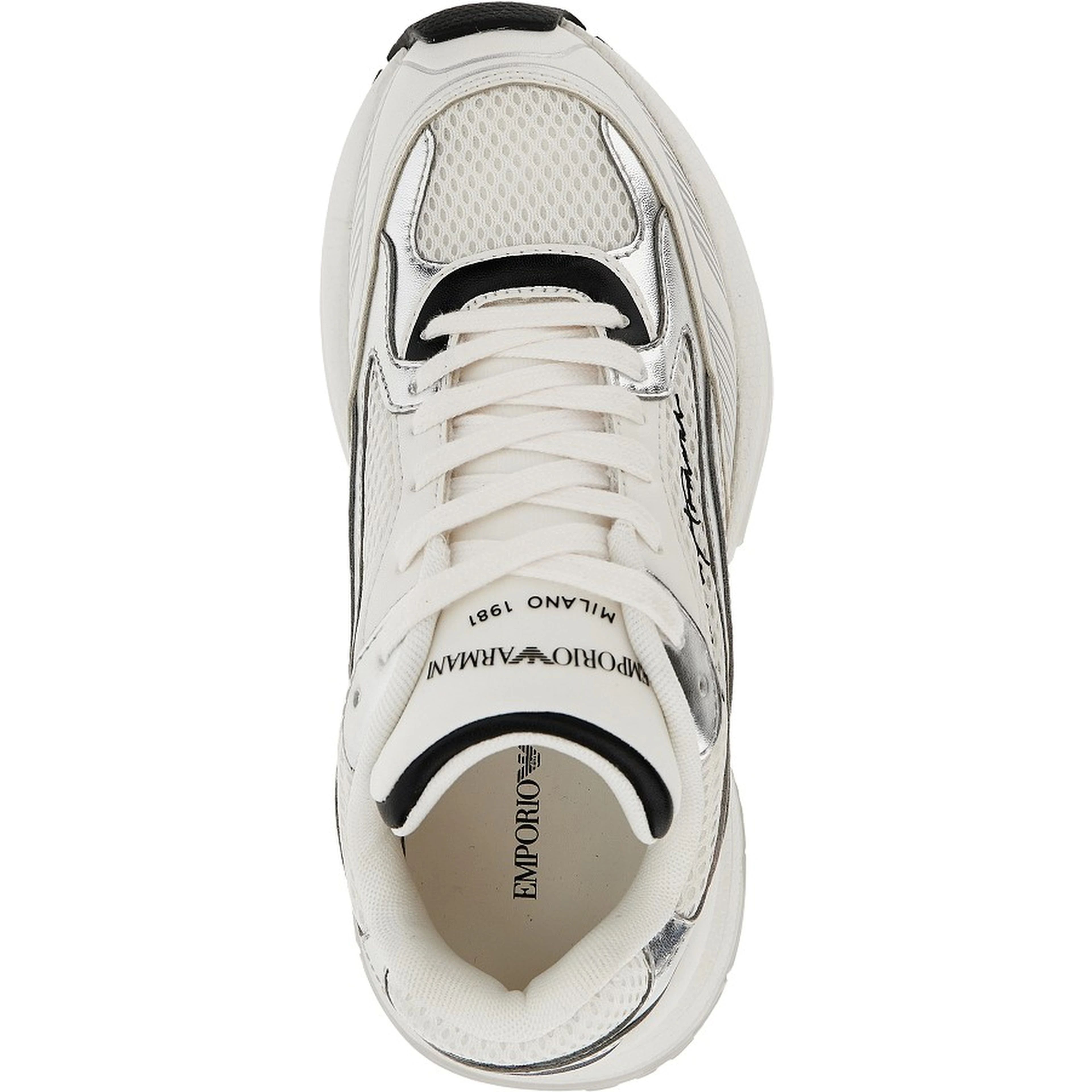 Mesh sneakers with leather details