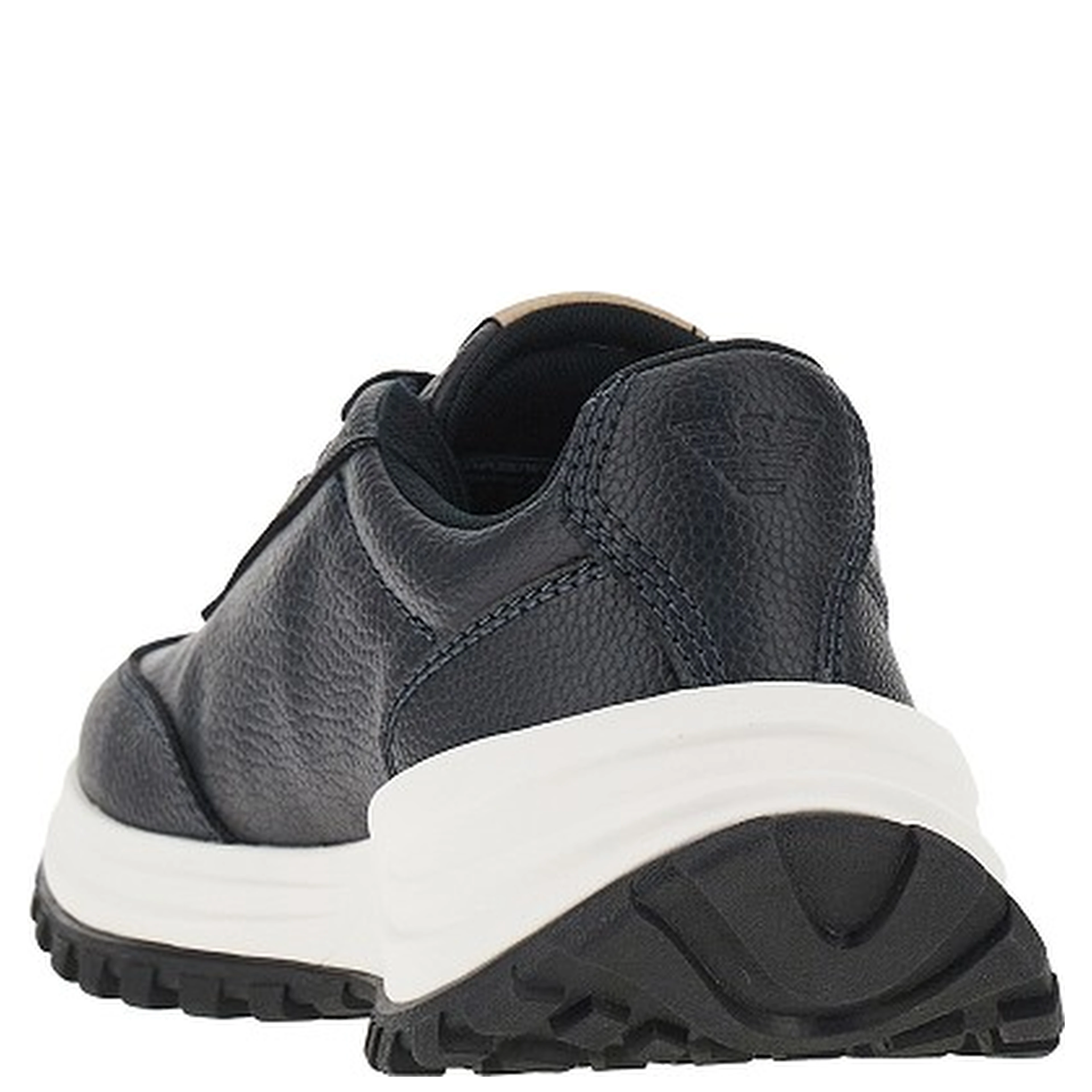 Grained leather sneakers with logo