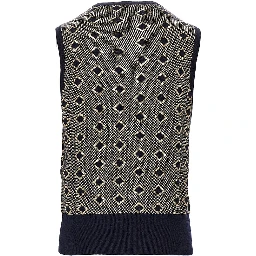 Cashmere and wool vest with diamonds motif