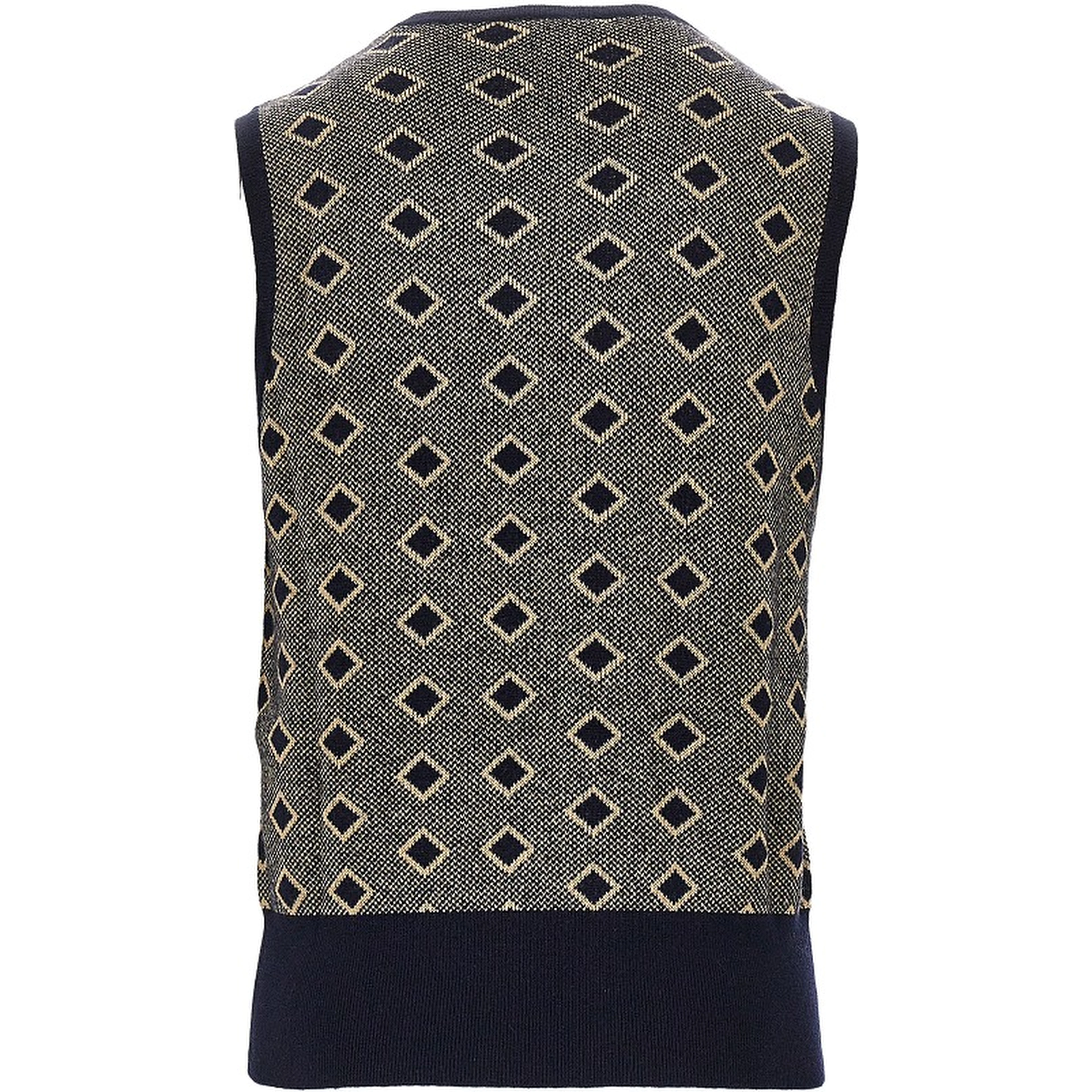 Cashmere and wool vest with diamonds motif