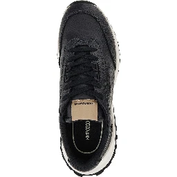 Grained leather sneakers with logo