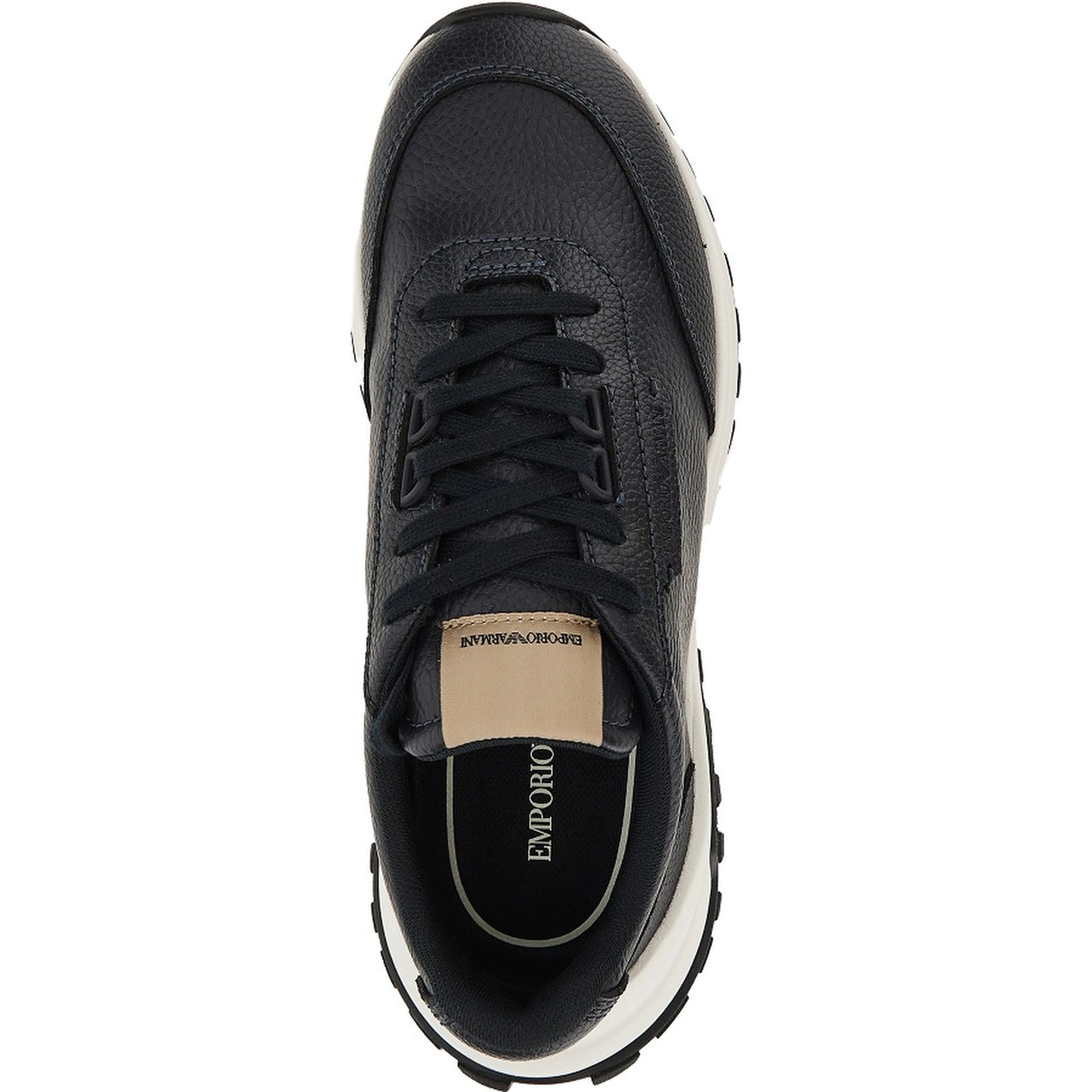 Grained leather sneakers with logo