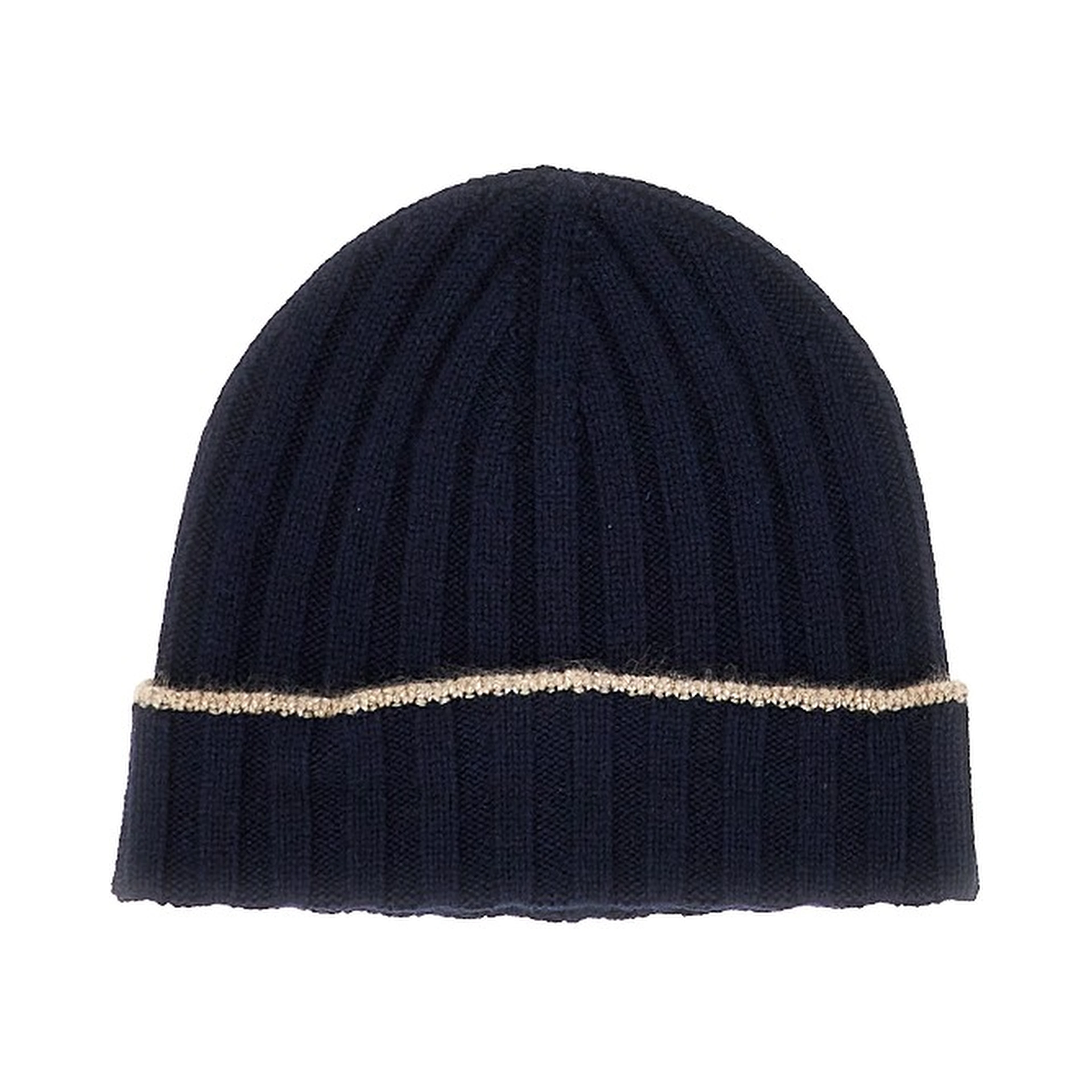 Ribbed cashmere beanie hat
