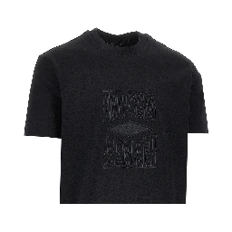 Jersey T-shirt with embossed logo