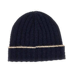 Ribbed cashmere beanie hat