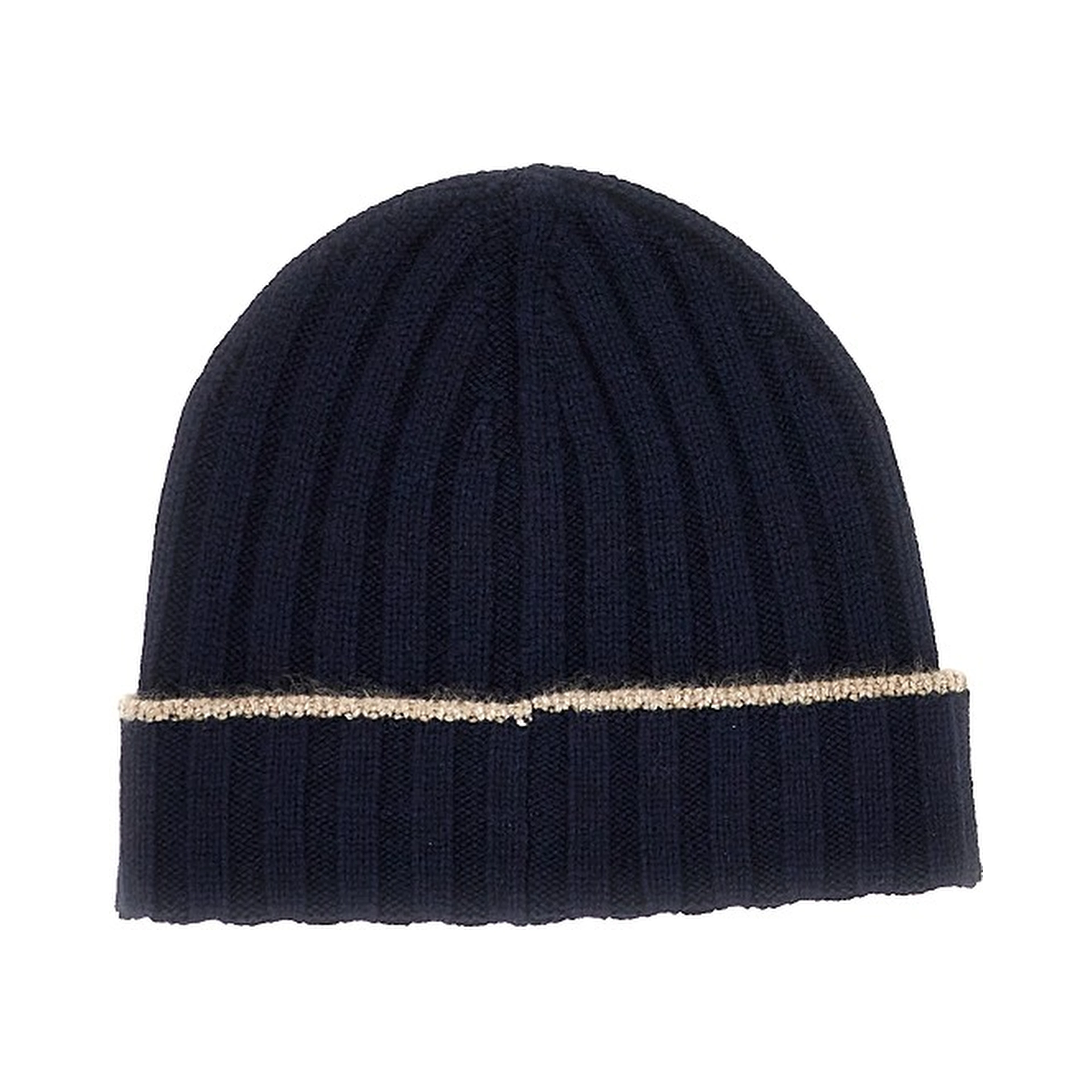 Ribbed cashmere beanie hat