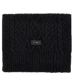 Wool-blend scarf with logo label