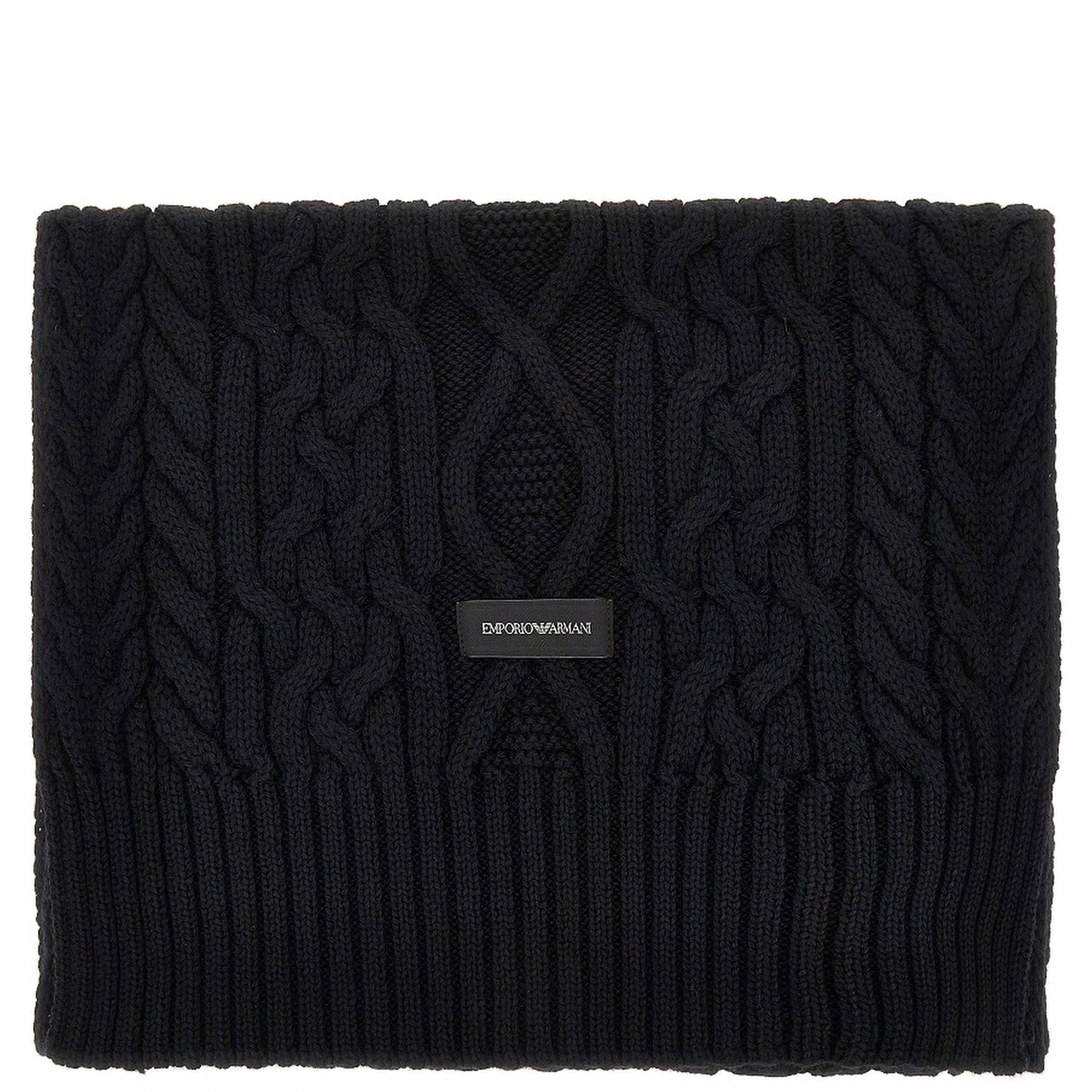Wool-blend scarf with logo label