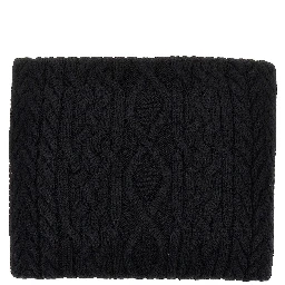 Wool-blend scarf with logo label