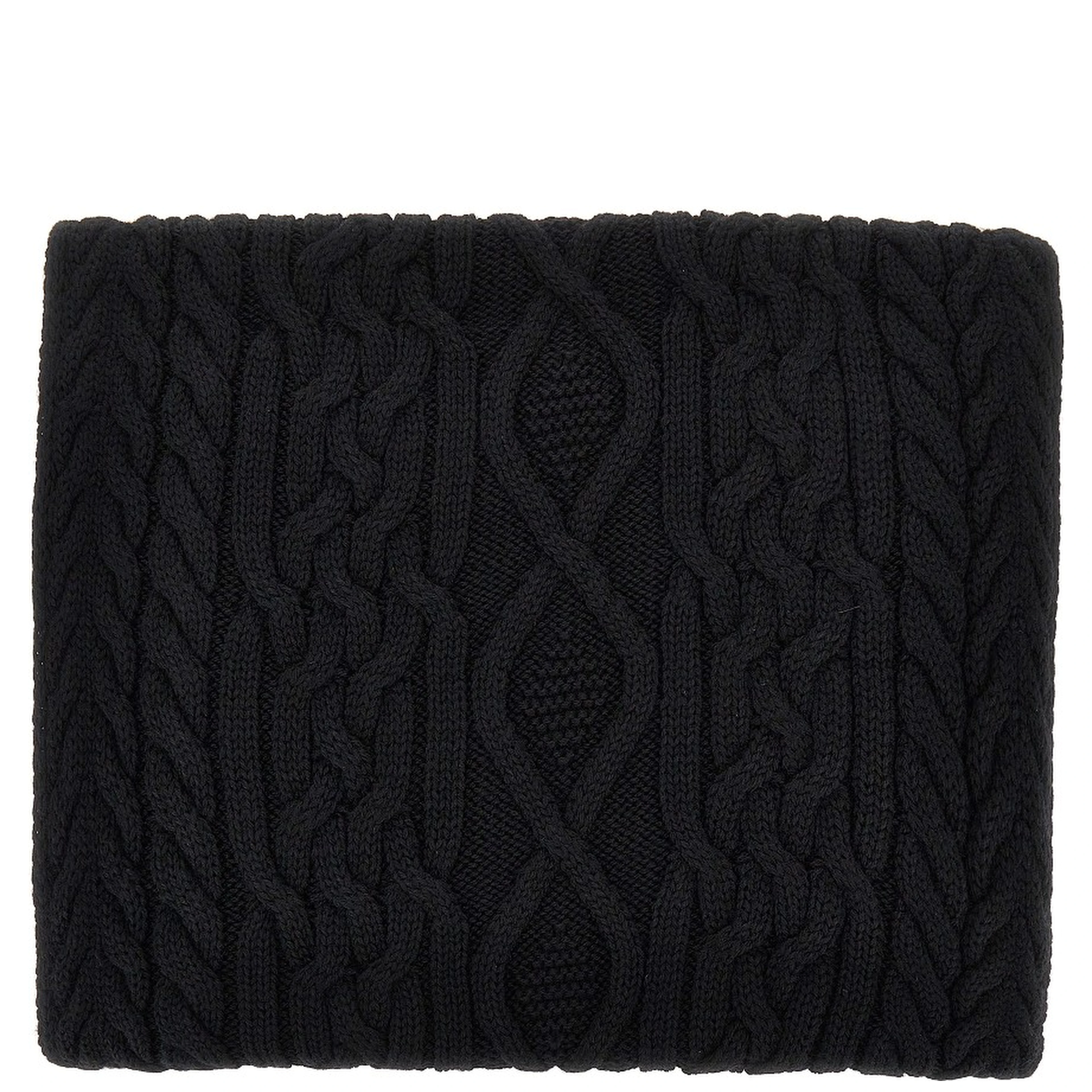 Wool-blend scarf with logo label