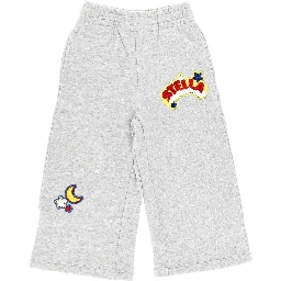 Terry patches wide leg sweatpants