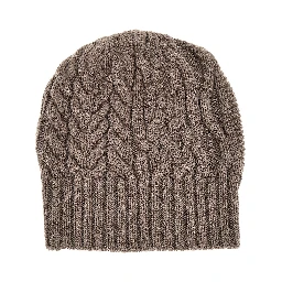 Knitted beanie hat with logo label