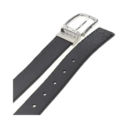 Reversible leather belt with logo
