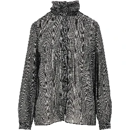 Check print satin shirt