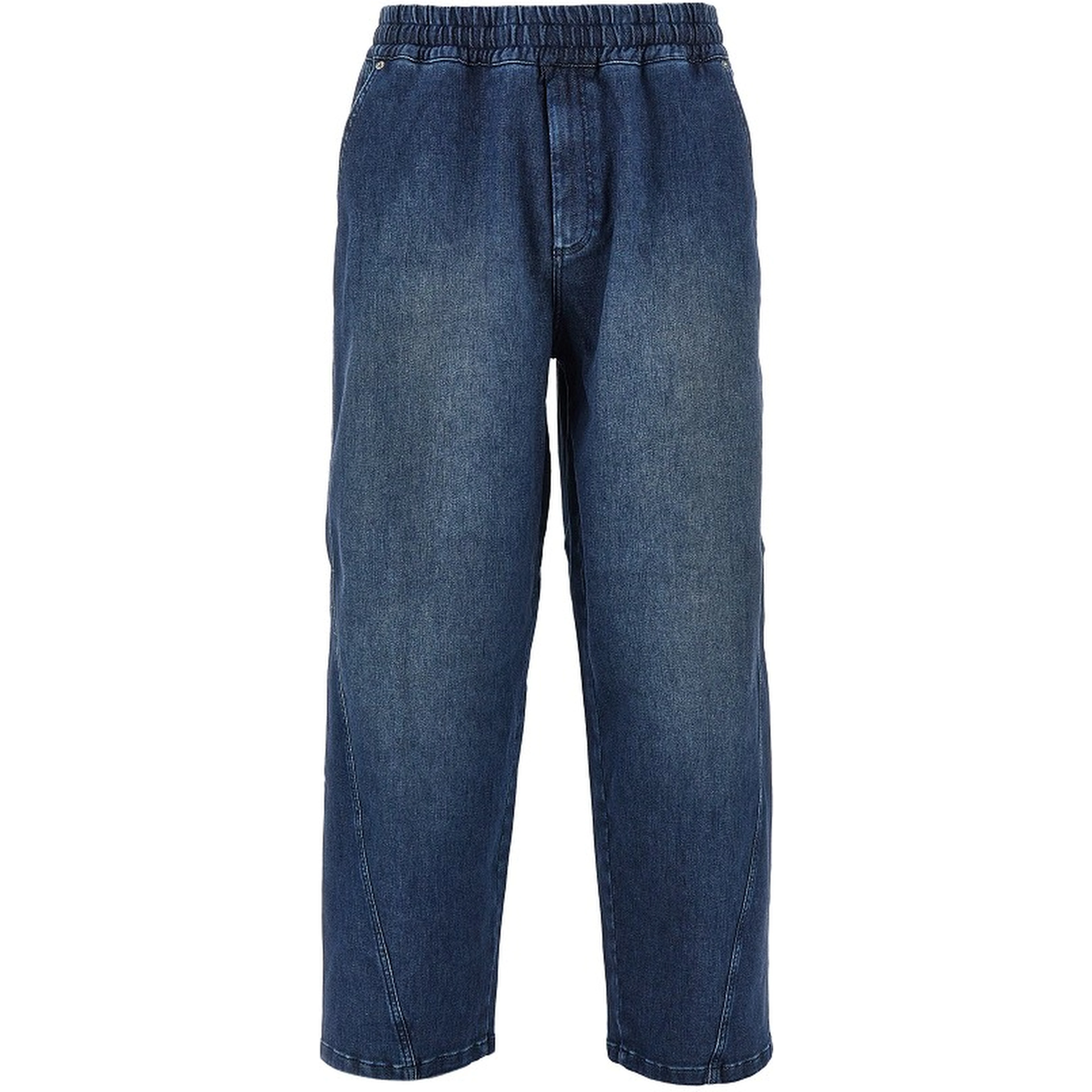 Stretch denim loose fit pants