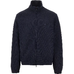Piquet jersey full-zip sweatshirt