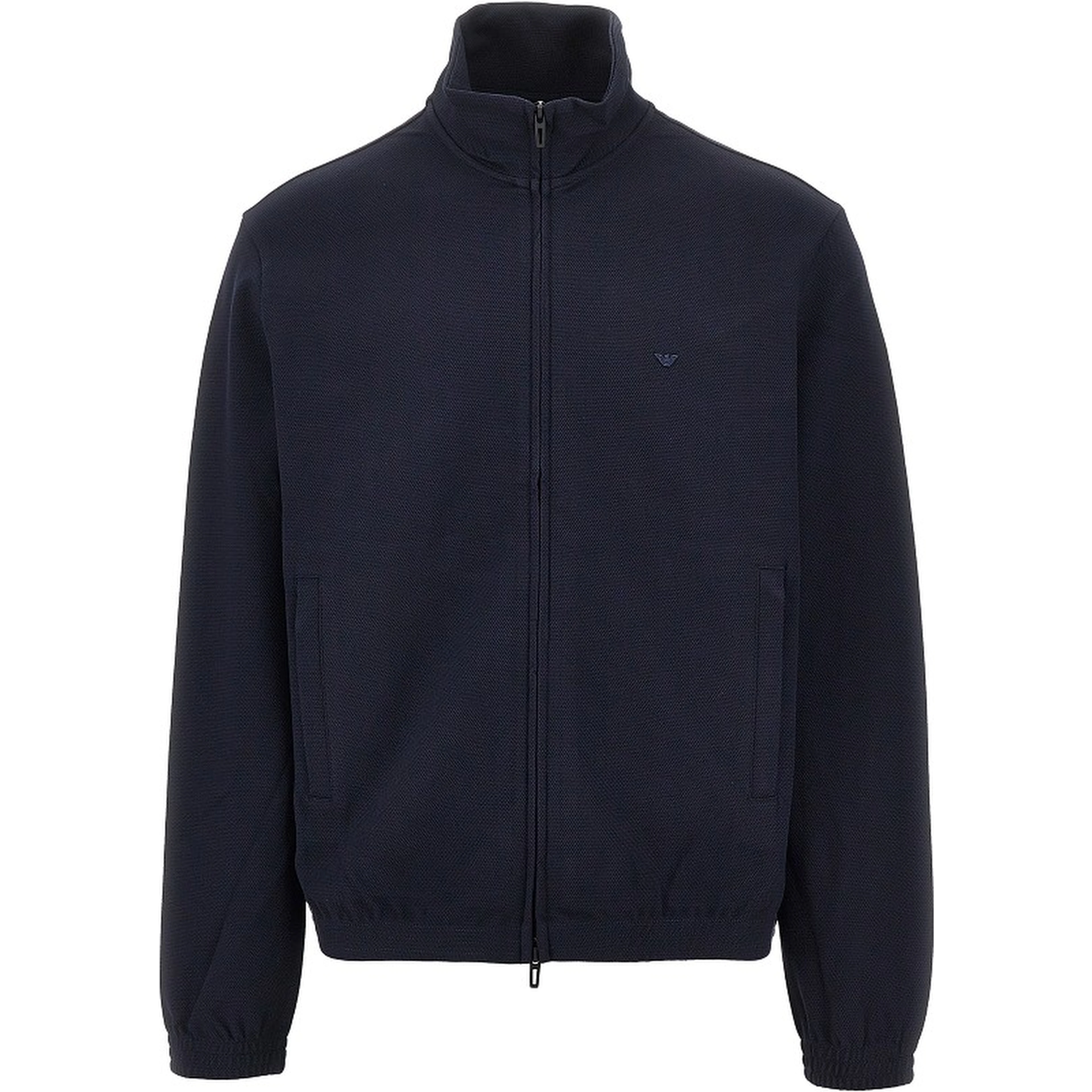 Piquet jersey full-zip sweatshirt