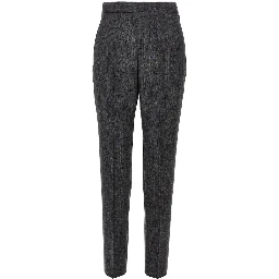 Pinstriped wool tailored pants