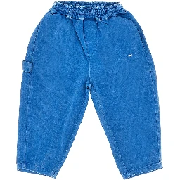 Stretch cotton pants with logo