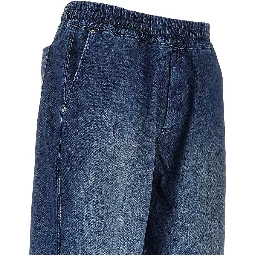 Stretch denim loose fit pants