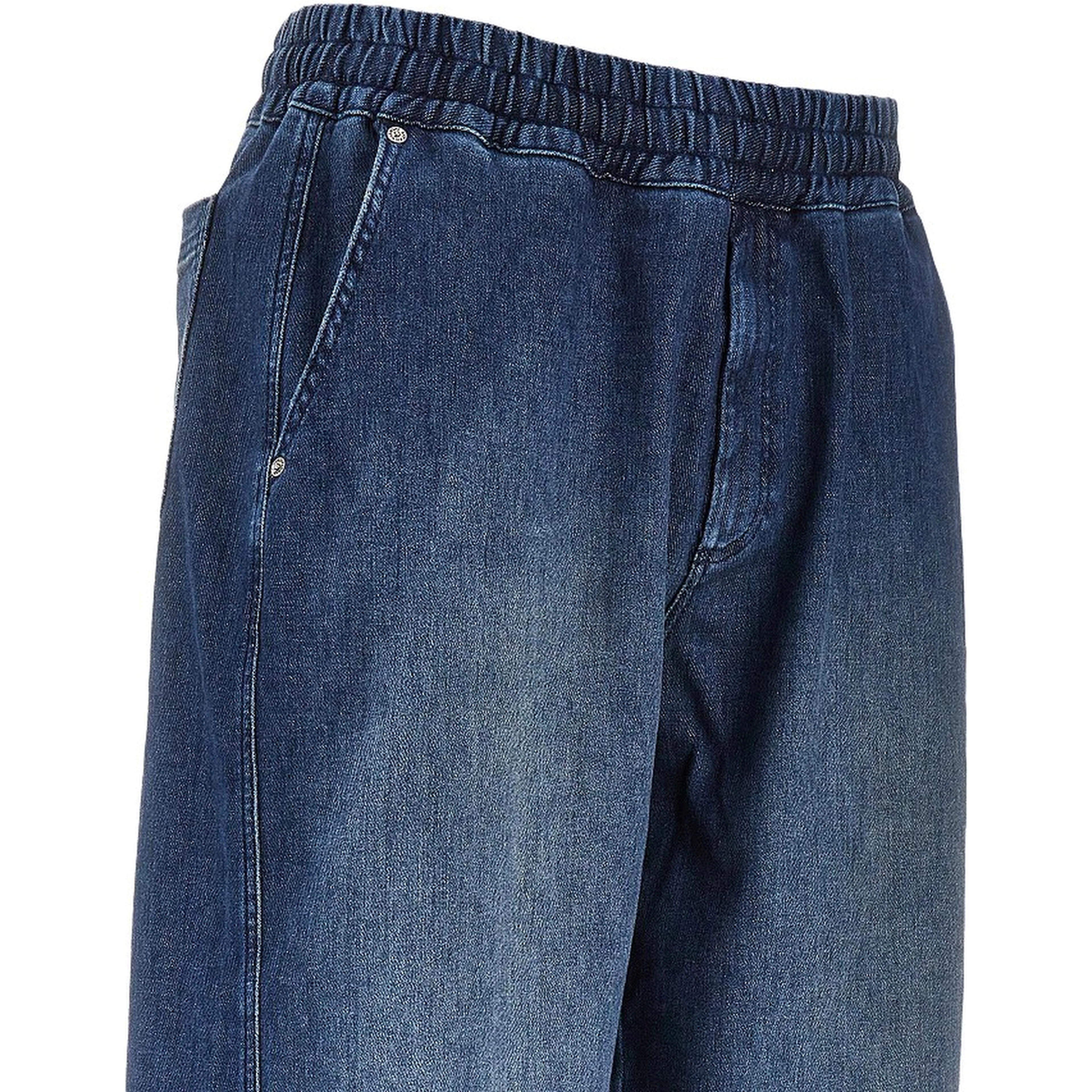 Stretch denim loose fit pants