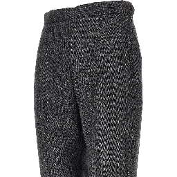 Pinstriped wool tailored pants
