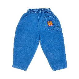Stretch cotton pants with logo