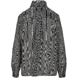 Check print satin shirt