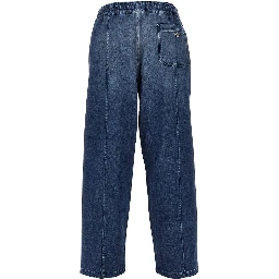 Stretch denim loose fit pants