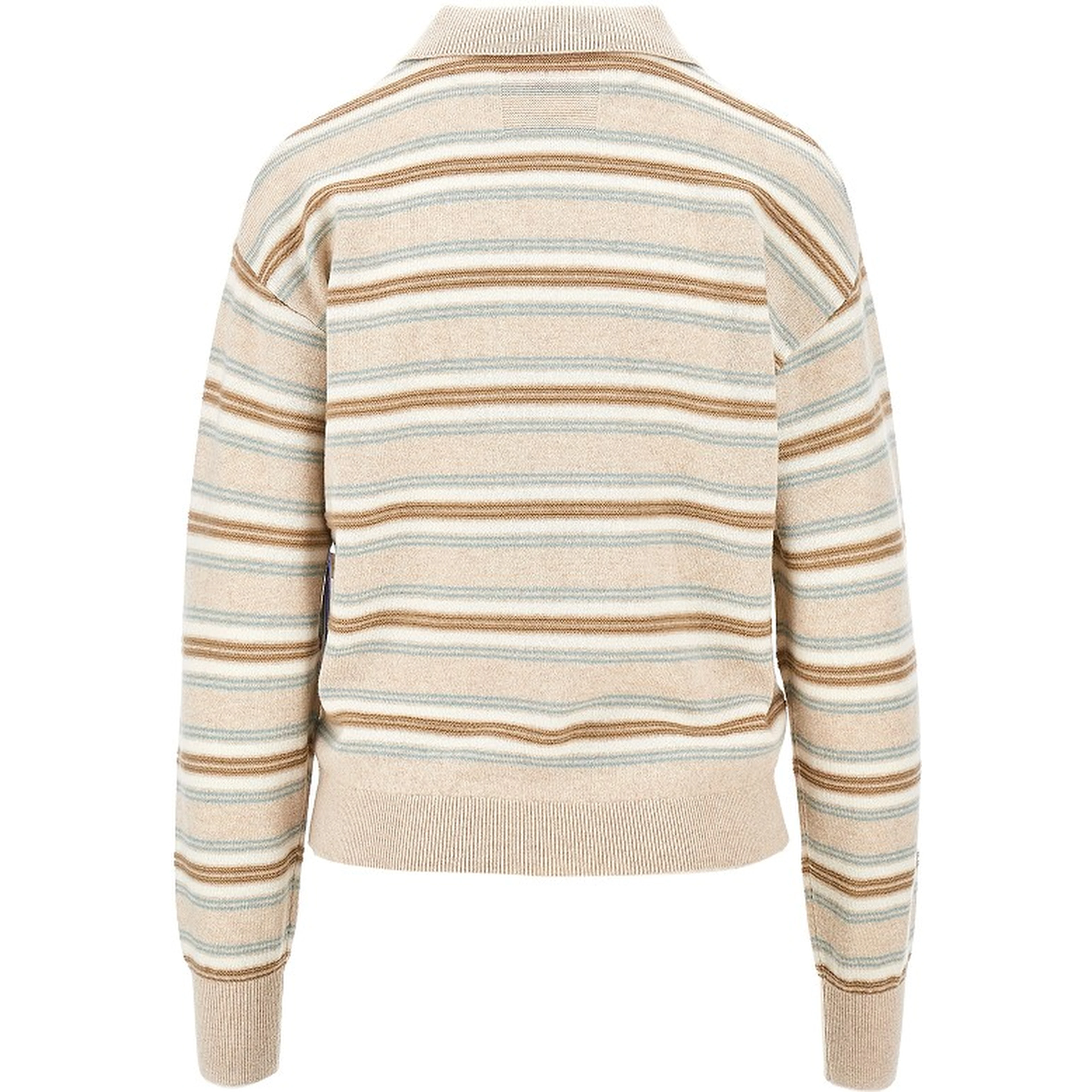 Cashmere polo shirt with striped motif