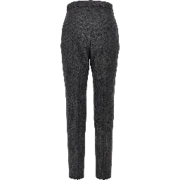 Pinstriped wool tailored pants