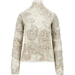 Knitted sweater with Paisley print
