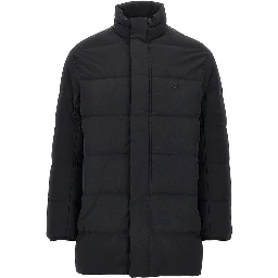 Quilted nylon downjacket with Eagle logo
