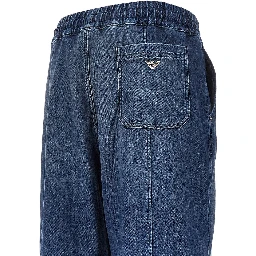 Stretch denim loose fit pants