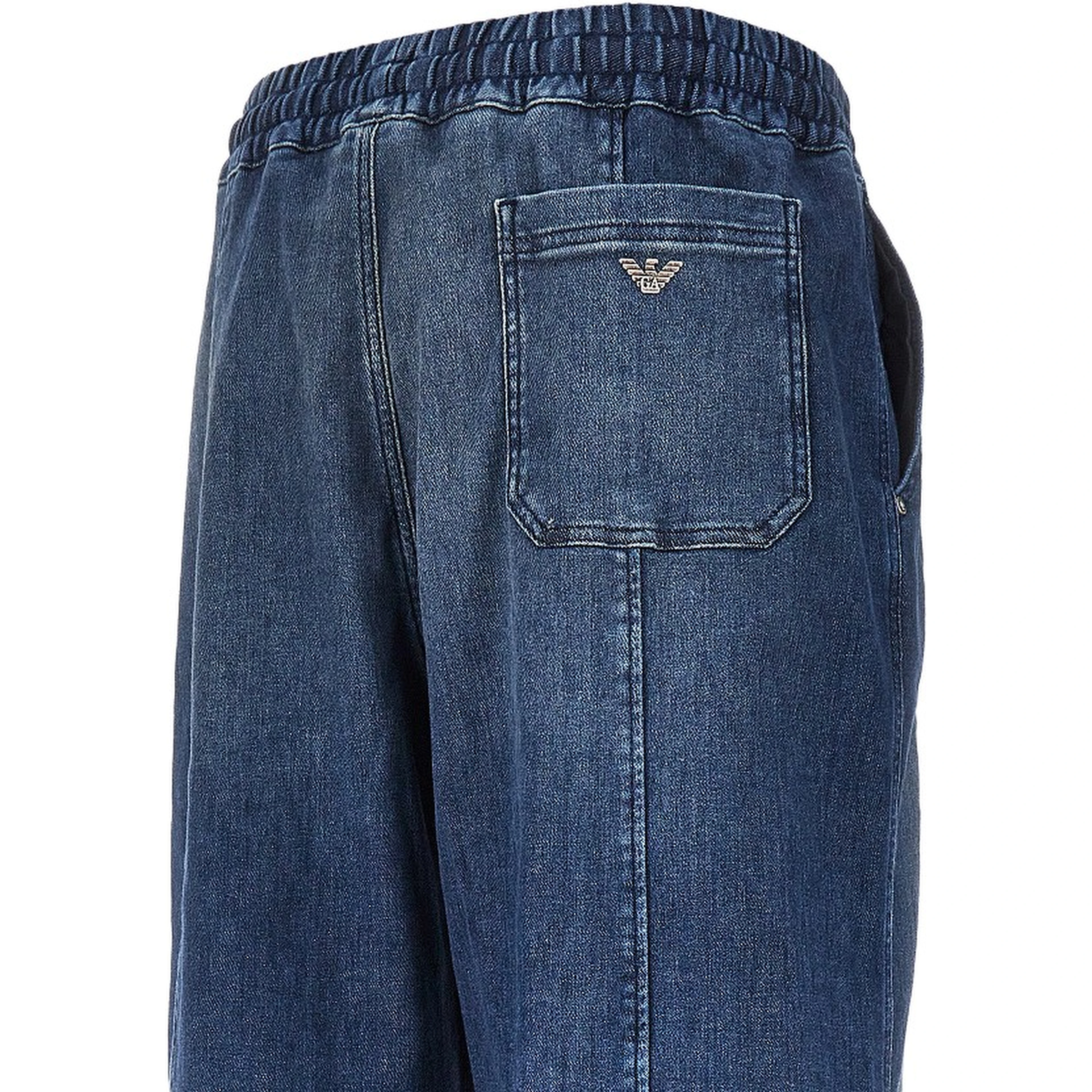 Stretch denim loose fit pants