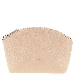 Grained leather pouch