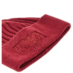 Knitted beanie hat with logo embroidery