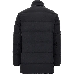 Quilted nylon downjacket with Eagle logo