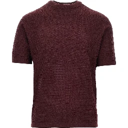 Virgin wool knitted T-shirt