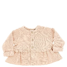 Knitted cardigan with ruffles