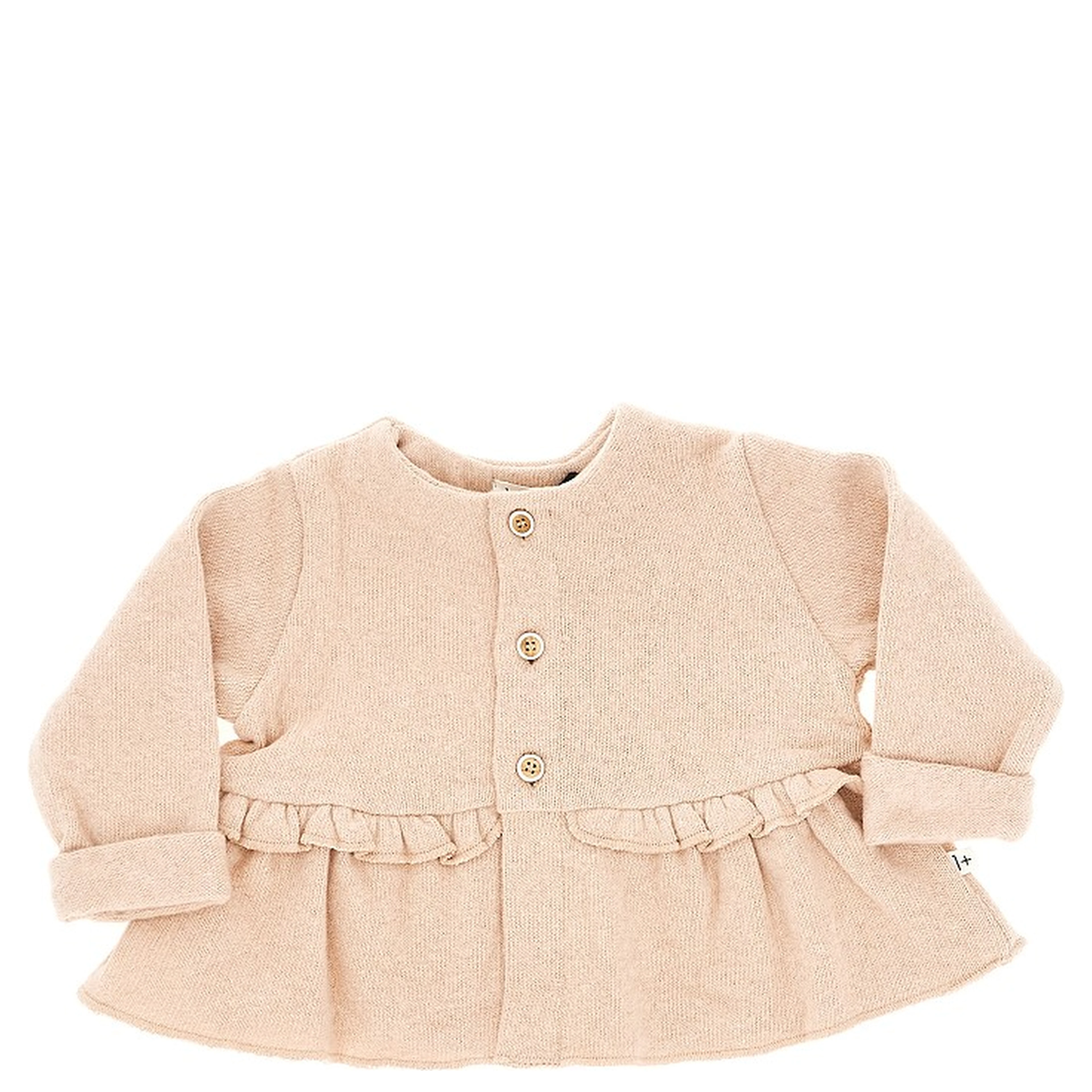Knitted cardigan with ruffles